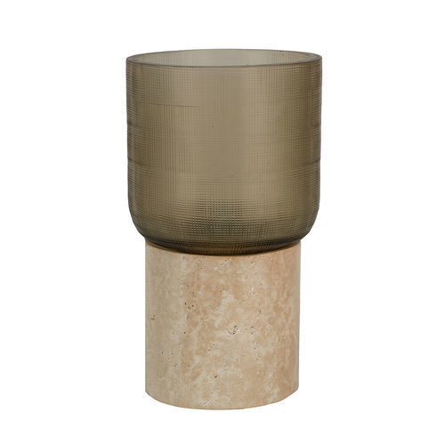 Bougeoir en marbre - FUJI M - EUROFASHION HOMETEXTILES & CONCEPTS - en travertin