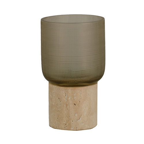 Bougeoir en marbre - FUJI S - EUROFASHION HOMETEXTILES & CONCEPTS - en travertin