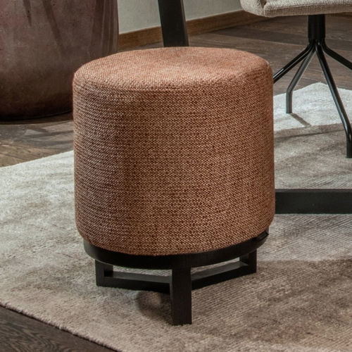 Pouf contemporain - FLYNN - EUROFASHION HOMETEXTILES & CONCEPTS - en tissu / en bois / rond