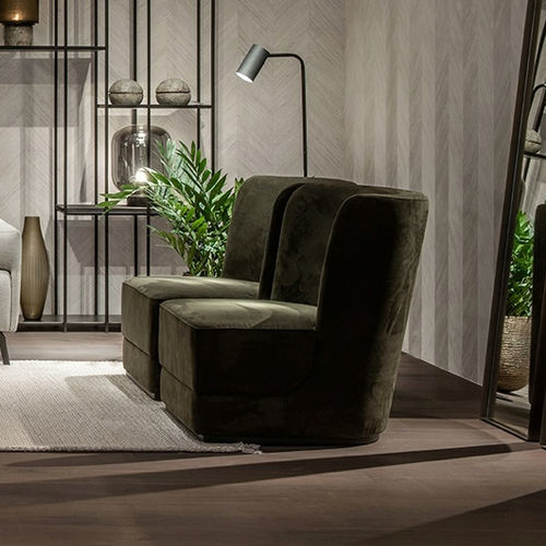 Fauteuil contemporain - HALE - EUROFASHION HOMETEXTILES & CONCEPTS - en tissu / en hêtre / avec dossier haut