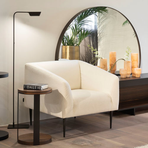 Fauteuil contemporain - JAXON - EUROFASHION HOMETEXTILES & CONCEPTS - en tissu / en métal / blanc