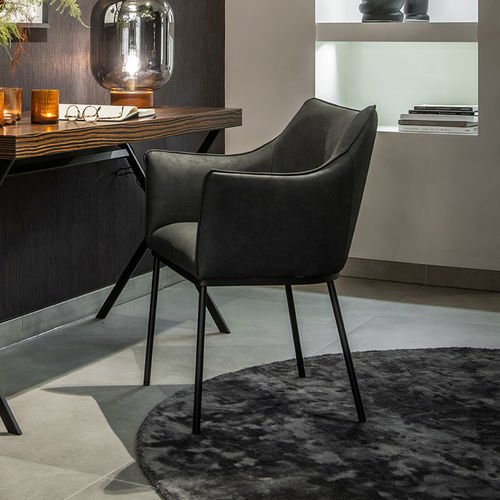 Chaise contemporaine - ARC - EUROFASHION HOMETEXTILES & CONCEPTS - d'intérieur / en tissu / avec piètement en acier