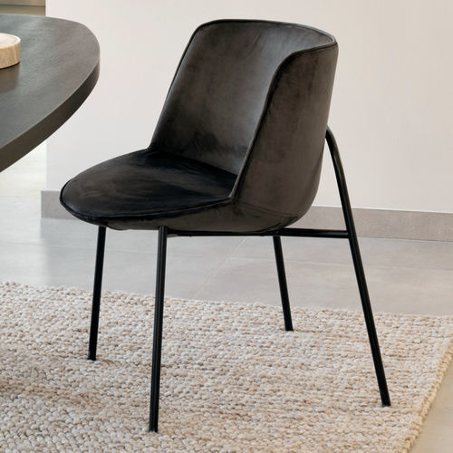 Chaise contemporaine - LOOP - EUROFASHION HOMETEXTILES & CONCEPTS - d'intérieur / en tissu / avec piètement en métal