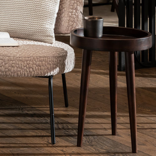 Table d'appoint contemporaine - ALBA - EUROFASHION HOMETEXTILES & CONCEPTS - en acacia / avec piètement en bois / ronde
