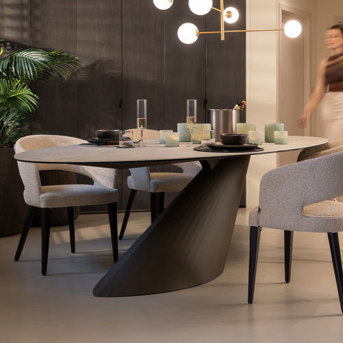 Table à manger contemporaine - ARLON - EUROFASHION HOMETEXTILES & CONCEPTS - en MDF / en verre / en céramique