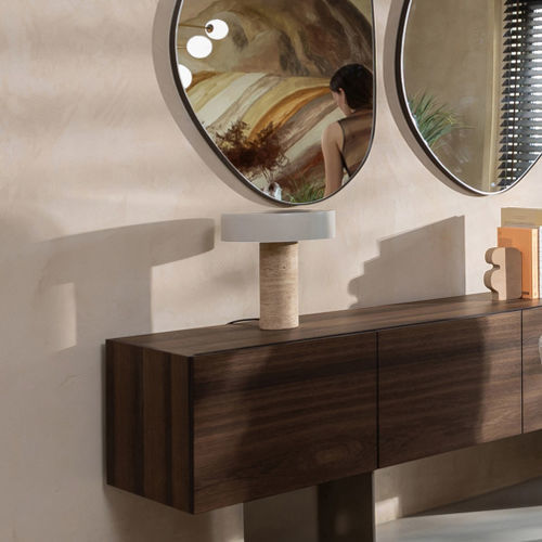 Lampe de table - ANDO - EUROFASHION HOMETEXTILES & CONCEPTS - en métal / en travertin / contemporaine