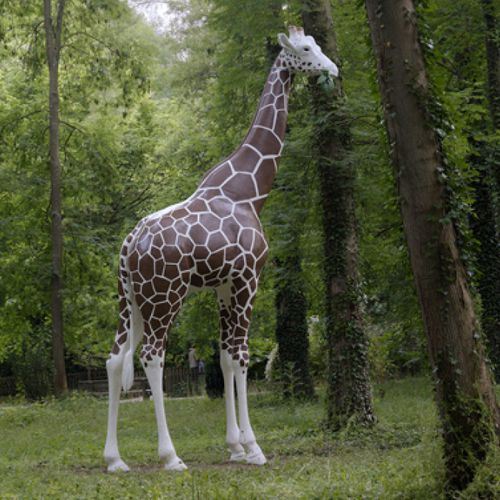 Sculpture en métal - LA GIRAFE - binome - en résine / pour espace public