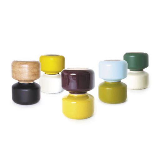Tabouret contemporain - MODULE - binome - en chêne / avec piètement en bois / avec piètement en fibre de verre