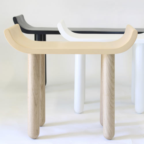 Tabouret contemporain - SLEDGE - binome - en chêne / en polyester / en résine