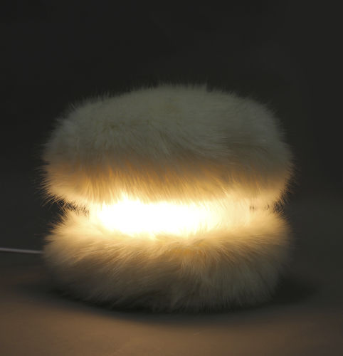 Lampe de table - POLUX - binome - en fourrure écologique / design original / d'intérieur