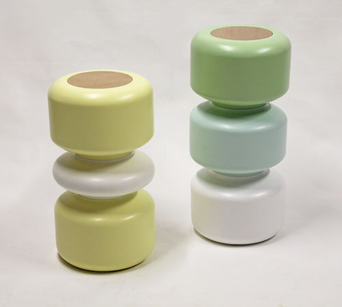 Table d'appoint contemporaine - Colonne Module - binome - en chêne / avec piètement en fibre de verre / avec piètement en résine