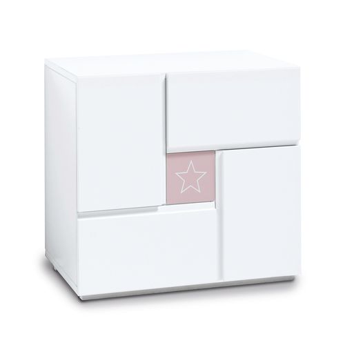 Table de chevet contemporaine - Clip - ALONDRA - en MDF laqué / avec piètement en pin / rectangulaire