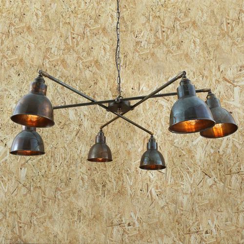 Lustre de style industriel - BRIDGETOWN  - Mullan Lighting - en laiton / 6 ampoules / professionnel