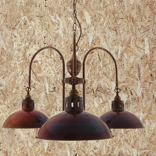 Lustre de style industriel - GOIANIA - Mullan Lighting - en laiton / 3 ampoules / professionnel