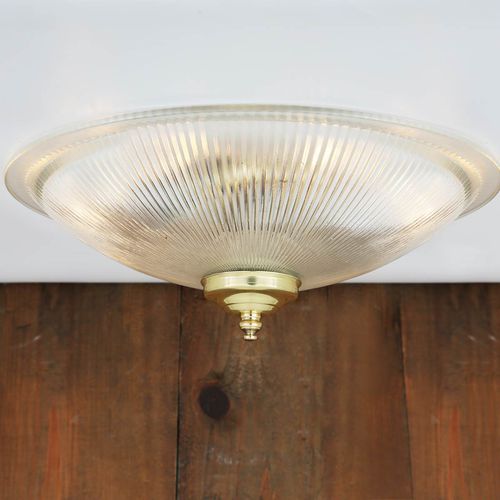 Plafonnier classique - NICOSA SHALLOW - Mullan Lighting - rond / en verre / en laiton