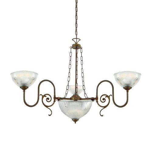 Lustre classique - PADANG  - Mullan Lighting - en verre / en laiton poli / 5 ampoules