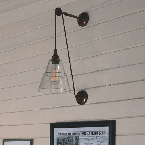 Applique murale de style industriel - RIGALE COOLIE  - Mullan Lighting - d'intérieur / en laiton / en verre