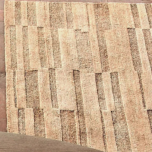 Tapis contemporain - ALBERS - Warli - à rayures / en lin / en laine du Tibet