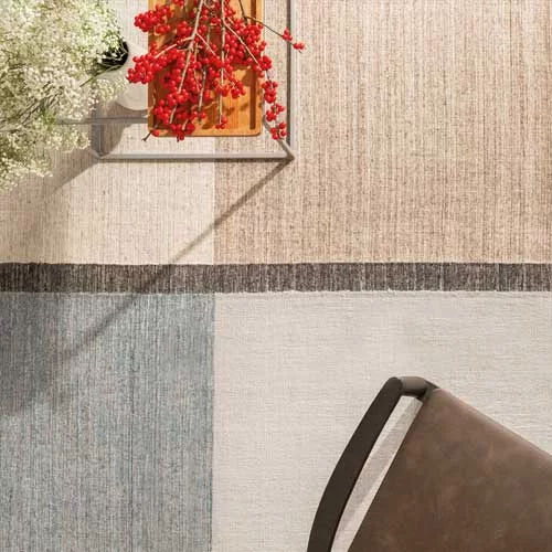 Tapis contemporain - BARRIO - Warli - géométrique / en laine / en viscose