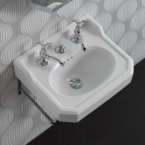 Vasque suspendue - BP745 - BLEU PROVENCE - en céramique / avec miroir ajustable / Fabriquée en Italie