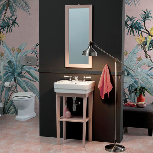 Meuble vasque à poser - PROVENCE'900 - BLEU PROVENCE - en bois / contemporain / avec étagère intégrée