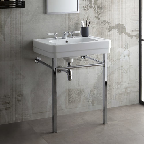 Vasque sur pieds - BASINS & METAL STANDS - BLEU PROVENCE - en céramique / personnalisable / trous sur demande