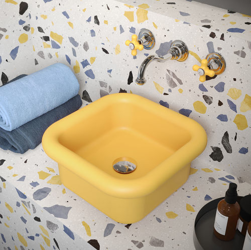 Vasque à poser - TC2LA40 - BLEU PROVENCE - en céramique / personnalisable / finition mat