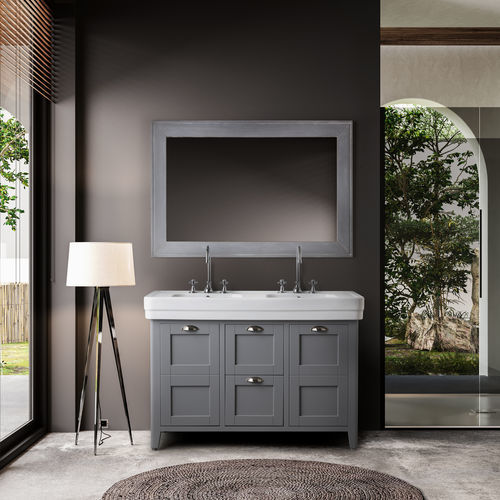 Meuble vasque double - Provence 900 - BLEU PROVENCE - à poser / en bois / classique