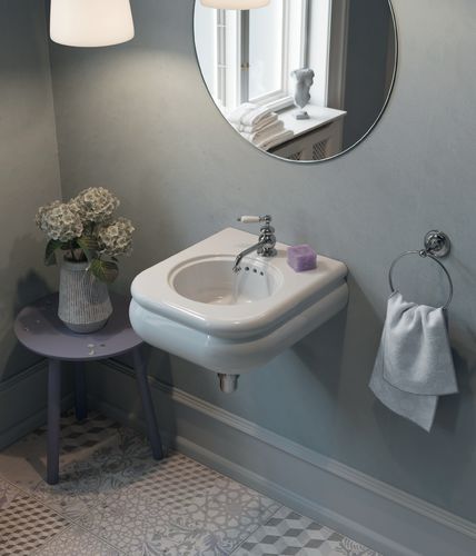 Vasque suspendue - BP342 - BLEU PROVENCE - en céramique / sur mesure / avec mitigeur