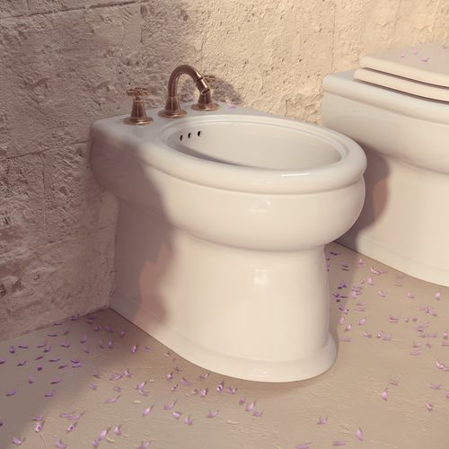 Bidet près du mur - BP330 - BLEU PROVENCE - en céramique