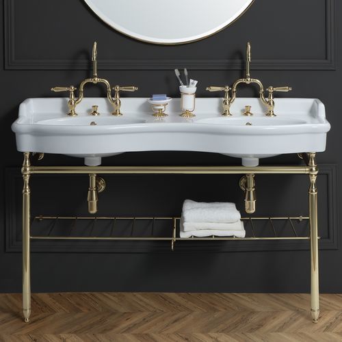 Vasque suspendue - BP8140 - BLEU PROVENCE - en métal / en céramique / double