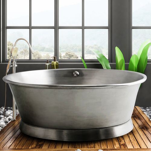 Baignoire ronde - CIRCLE - BLEU PROVENCE - à poser / pour habitat / à usage professionnel