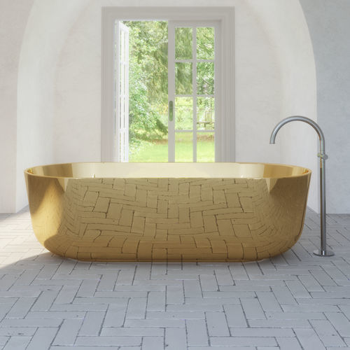 Baignoire ovale - ZEN  - BLEU PROVENCE - à poser / pour habitat / à usage professionnel