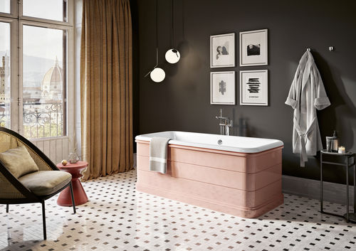 Baignoire à poser - GINGER - BLEU PROVENCE - pour habitat / à usage professionnel / en fonte