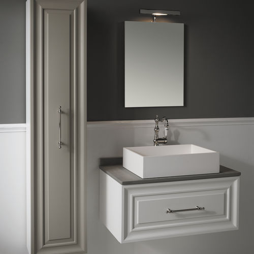 Meuble vasque suspendu - CHARME1 - BLEU PROVENCE - en MDF / en céramique / en pierre naturelle