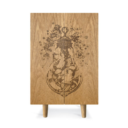 Meuble bar pour chambre d'hôtel - ORNITHOLOGICAL SKETCH - Mineheart - contemporain / en chêne