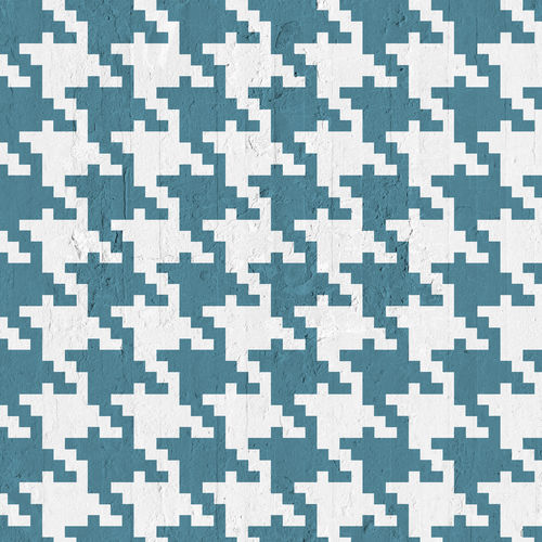 Papier peint contemporain - PETROLEUM PIED DE POULE - Mineheart - en textile non-tissé / à motif / aspect tissu