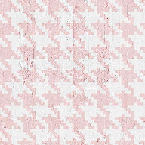 Papier peint contemporain - PINK PIED DE POULE - Mineheart - en textile non-tissé / à motif / aspect tissu