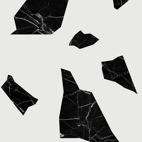 Papier peint contemporain - MARBLE FRAGMENT - BLACK &amp; WHITE - Mineheart - en textile non-tissé / à motif / aspect marbre
