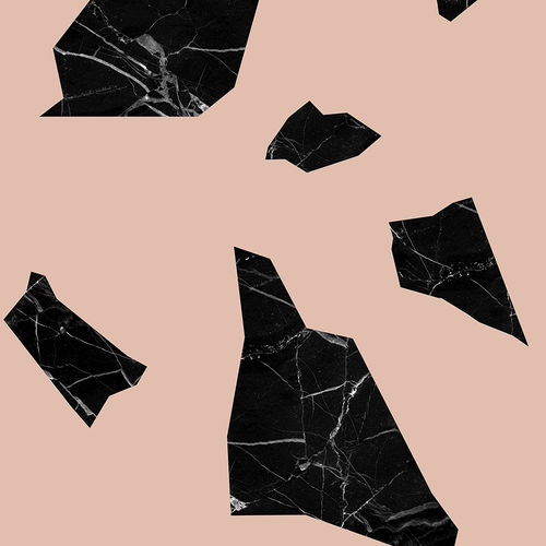 Papier peint contemporain - MARBLE FRAGMENT- BLACK &amp; PINK - Mineheart - en textile non-tissé / à motif / aspect marbre