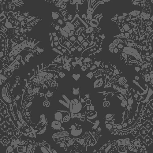 Papier peint design - NEW WORLD DAMASK - GREY &amp; GREY - Mineheart - en textile non-tissé / à motif / aspect tissu