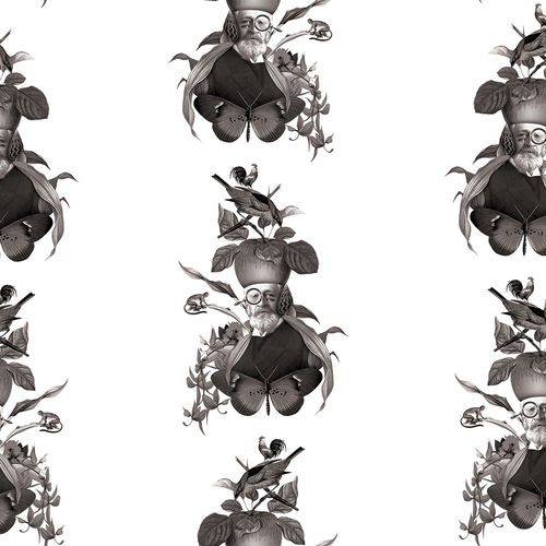 Papier peint contemporain - GREY SCIENCE IS FOR EVERYONE - Mineheart - en textile non-tissé / à motif / aspect tissu