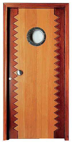 Porte d'intérieur - MARINE - interSCALA - en bois / battante / avec hublot
