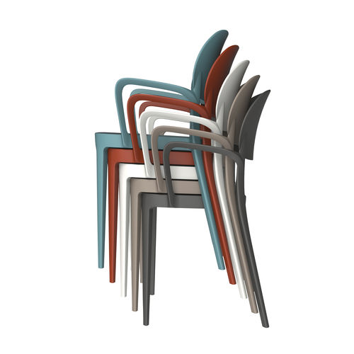 Chaise de restaurant contemporaine - AMY  - ALMA DESIGN S.R.L. - en tissu / avec accoudoirs