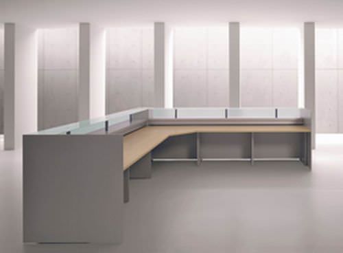 Banque d'accueil en bois - RECEPTION - MASCAGNI - en verre