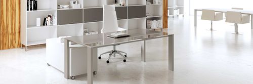 Bureau contemporain - MINIMAX - MASCAGNI - en bois / 4 pieds / multimédia