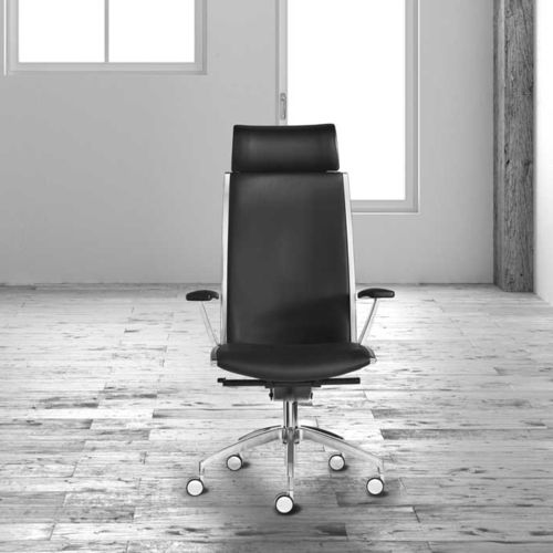 Fauteuil de direction contemporain - FIFTY - MASCAGNI - en cuir / inclinable / avec repose-tête