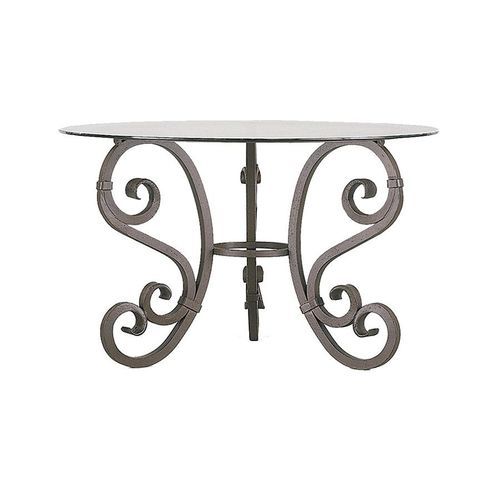 Table à manger classique - H 11150 - GUADARTE - en fer forgé / en verre / ronde