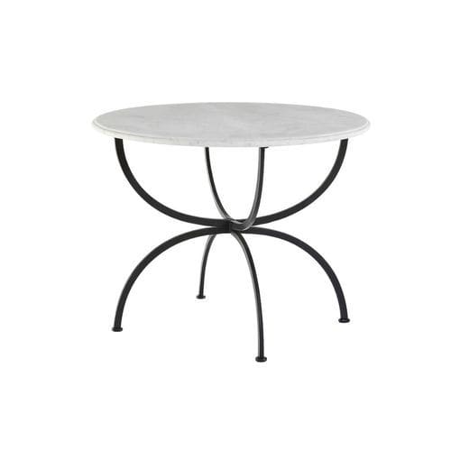 Table d'appoint classique - H 11231 - GUADARTE - en marbre / avec piètement en fer forgé / ronde