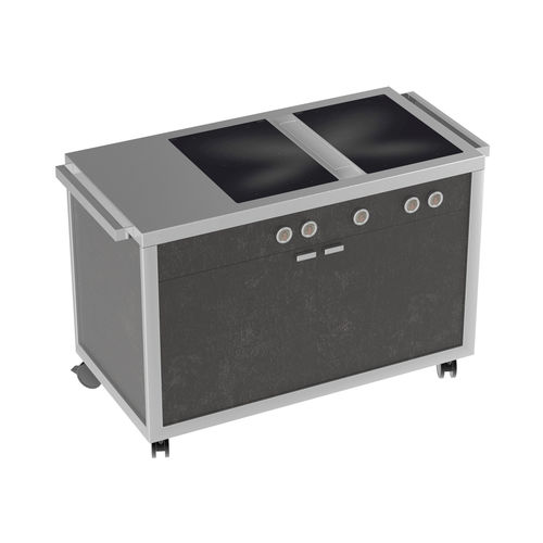 Cuisine mobile - DOUBLE INDUCTION TOP STATION - LA TAVOLA S.R.L. - contemporaine / en inox / avec poignée